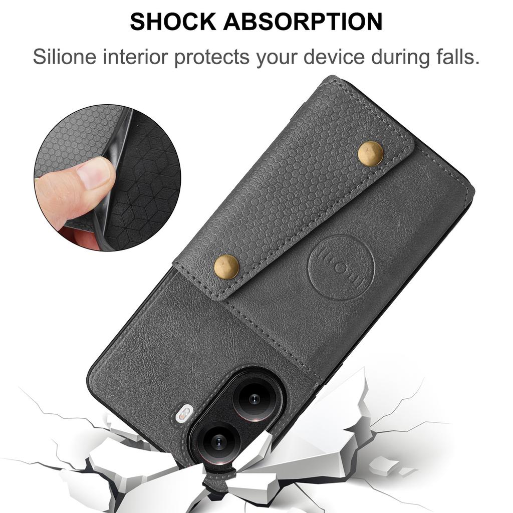 For Xiaomi Redmi Turbo 4 5G/Poco X7 Pro 5G Case with Card Slots Kickstand Leather + TPU Phone Cover