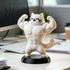 Trendy Room Decor 3D Printed Muscle Cat Figurine, Funny Strong Animal Desk Ornament for Muscular Figurine Home Office, Creative Sculpture with