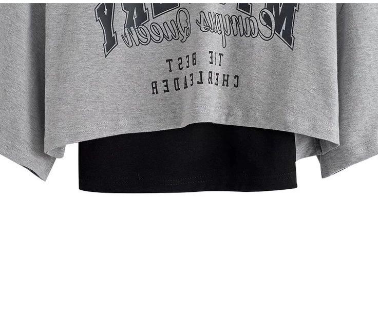 American Retro Letter Print Two-Piece: Short Sleeve T-shirt & Loose Cardigan for Women - Hot Girl Jazz Dance Style
