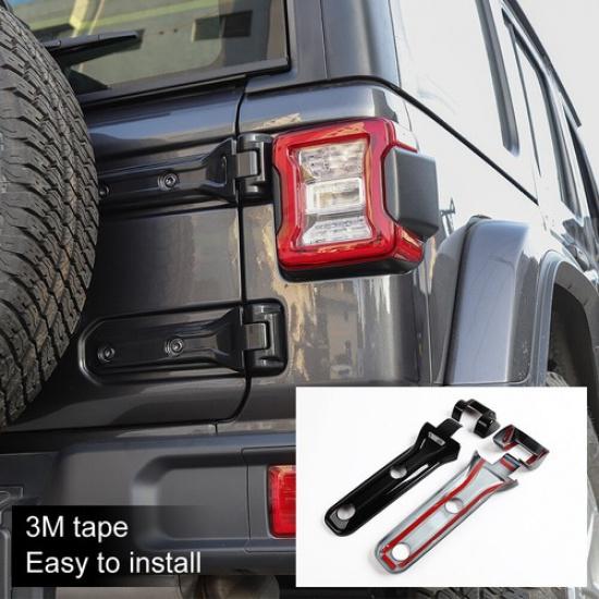 2x Tailgate Spare Tire Hinge Decor Cover Trim For Jeep Wrangler JL 2018+ Black