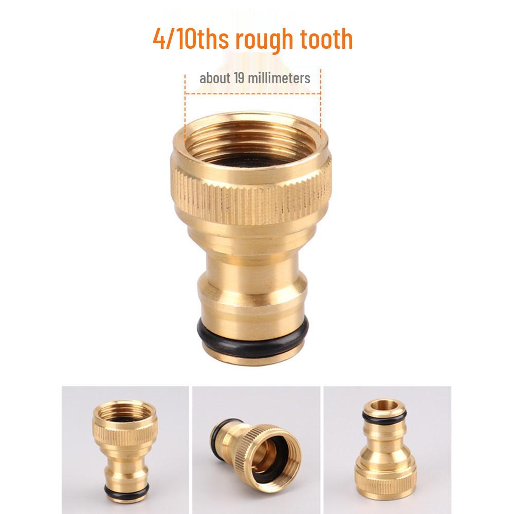 4-Point Brass Quick Connect Faucet Adapter for Water Guns and Washing Machines