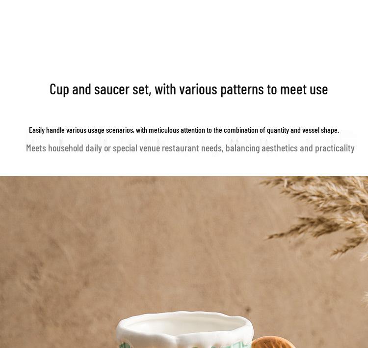 Stylish Retro Ceramic Cup & Plate Set: Perfect for Coffee, Breakfast, Tea, or Dessert.