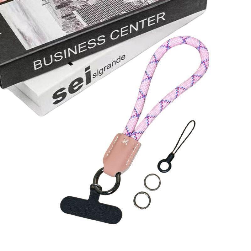 Premium Braided Lanyard With Leather Accent, Nylon Wrist Strap, Outdoor Anti-Lost Keychain, Secure Phone Tether With Clip Decora