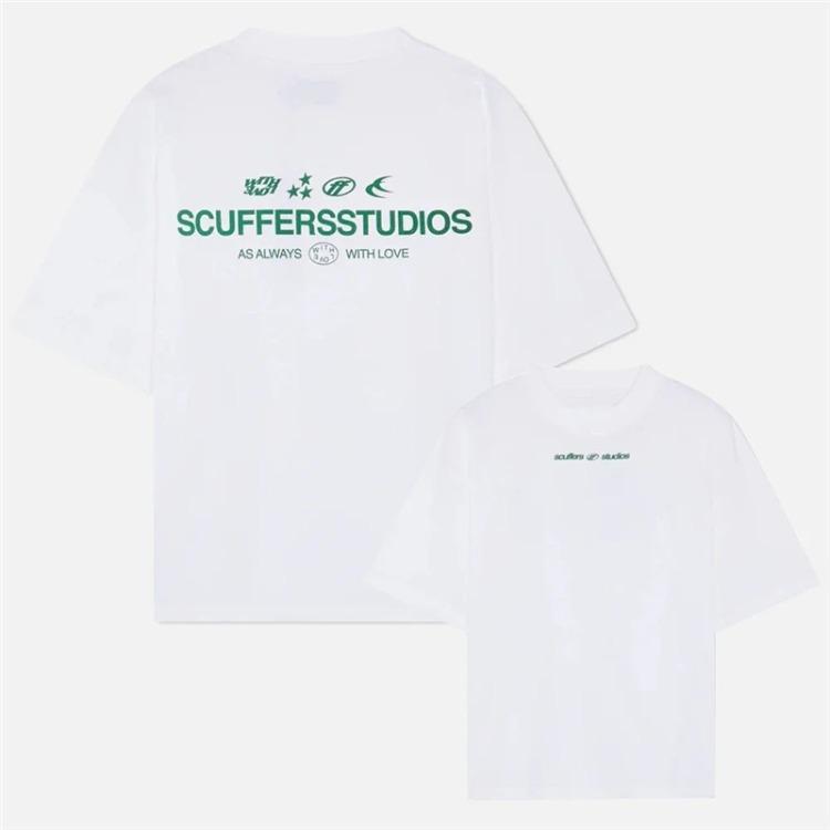 Short-sleeved T-shirt Printed Crew Neck Cotton Women’s Men’s