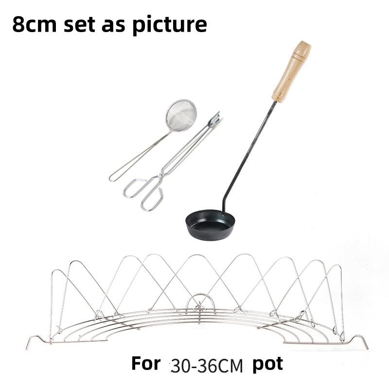 handmade iron Non stick round fry frying basket mold Turner Ladle Wok Spatula Spoon Kitchen Tools Cooking Cookware tongs clip
