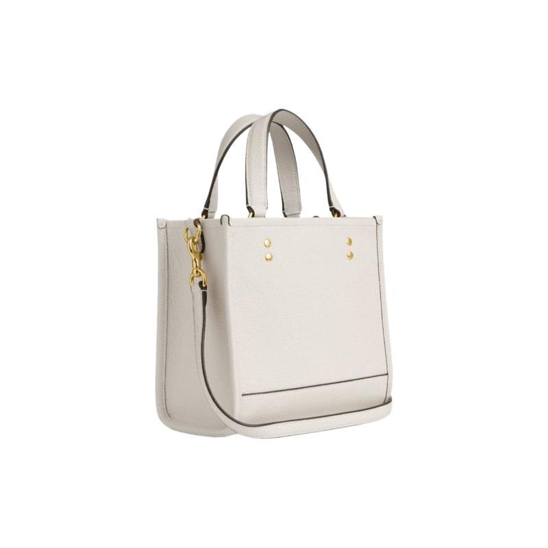 Coach Dempsey TOTE 22 Brand Logo Cow Leather Tote Bag Shopping Bag Shoulder Crossbody Handbag Small Women's Chalk White