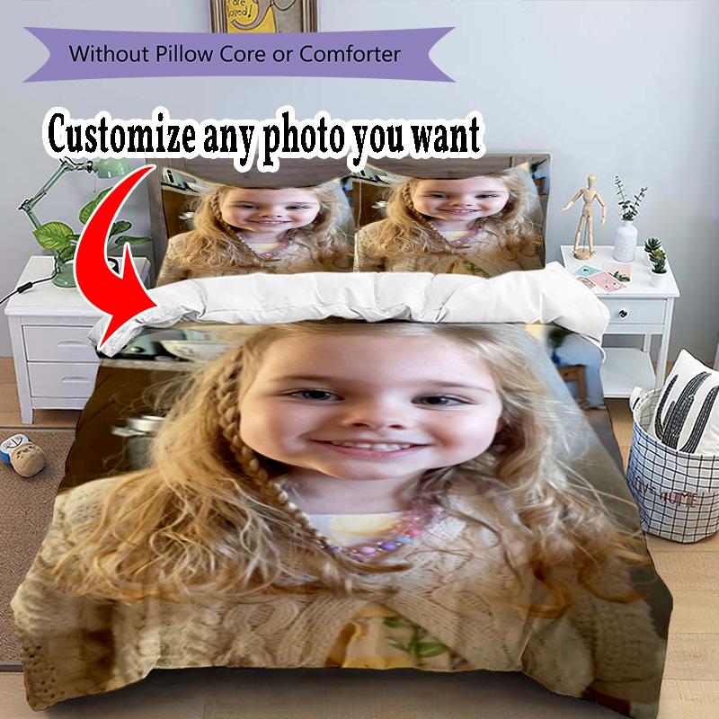 Personalizza Foto Personalizza il tuo set di biancheria da letto con foto Copripiumino Traspirante con Federe Decorazione per la Casa Regalo di Compleanno