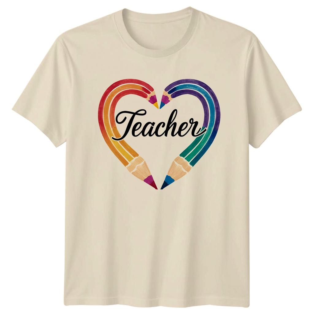 Teacher Heart Colored Pencils T-Shirt Appreciation Education