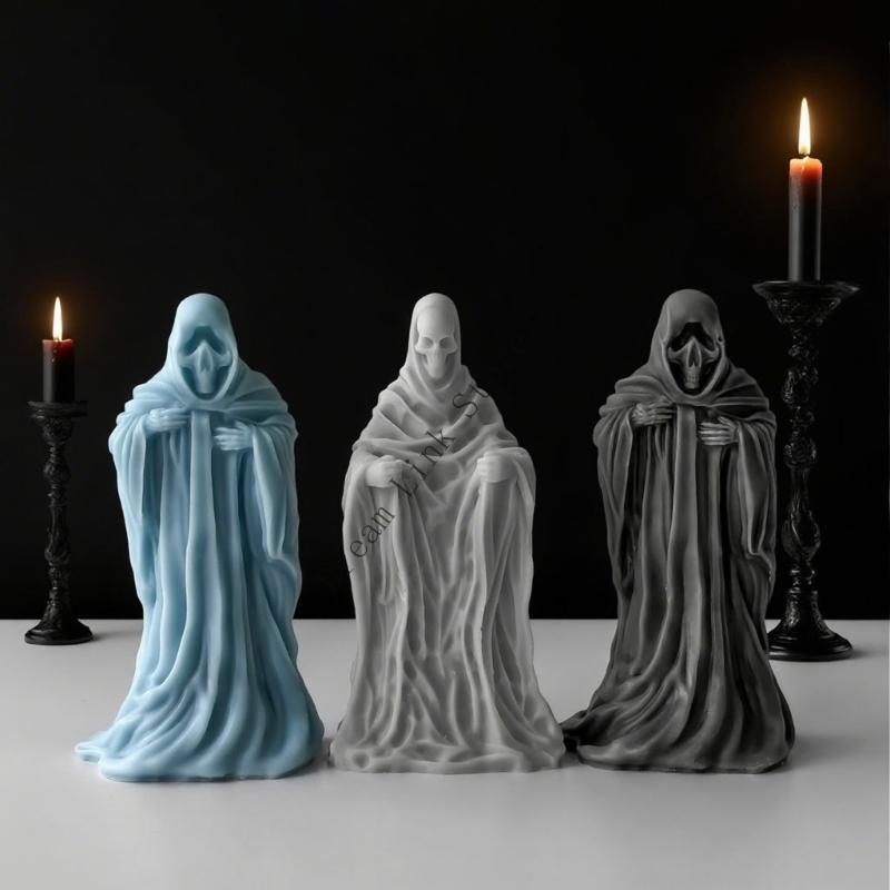 Q1FD Halloweens Skull Silicone Mould for Candle Crafting Materials Decoration Party Supplies Creative Gift Ideas