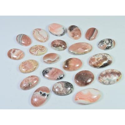 17-23MM 338Cts. Natural Rhodochrosite Oval Cabochon Loose Gemstone 21Pcs Lot C-875