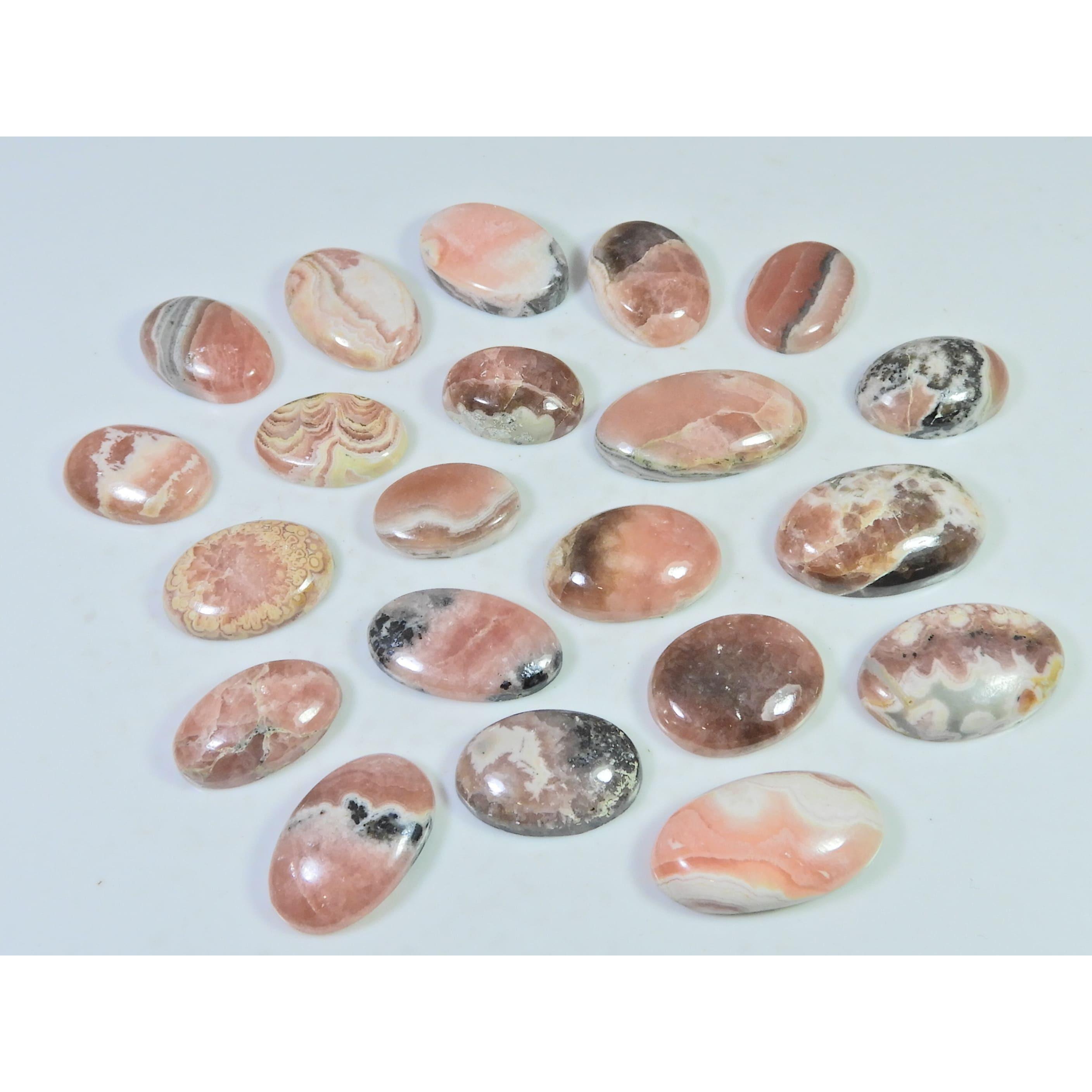 17-23ММ 338Кт. Натуральный родохрозит овальный кабошон рассыпной драгоценный камень лот 21 шт. C-875