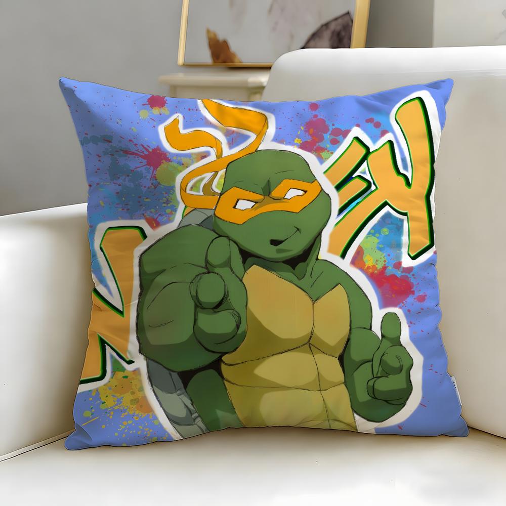 Cartoon Teenage Mutant Ninja Turtles Cushion Cover Soft & Easy-Wash Pillow Case – Versatile for Couch, Bed, Travel and Office