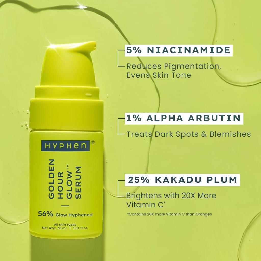 Hyphen Lystgivande Ansiktsserum 30 ml Förpackning med 1 | Återfuktande C-vitaminserum för Mörka Fläckar & Pigmentering