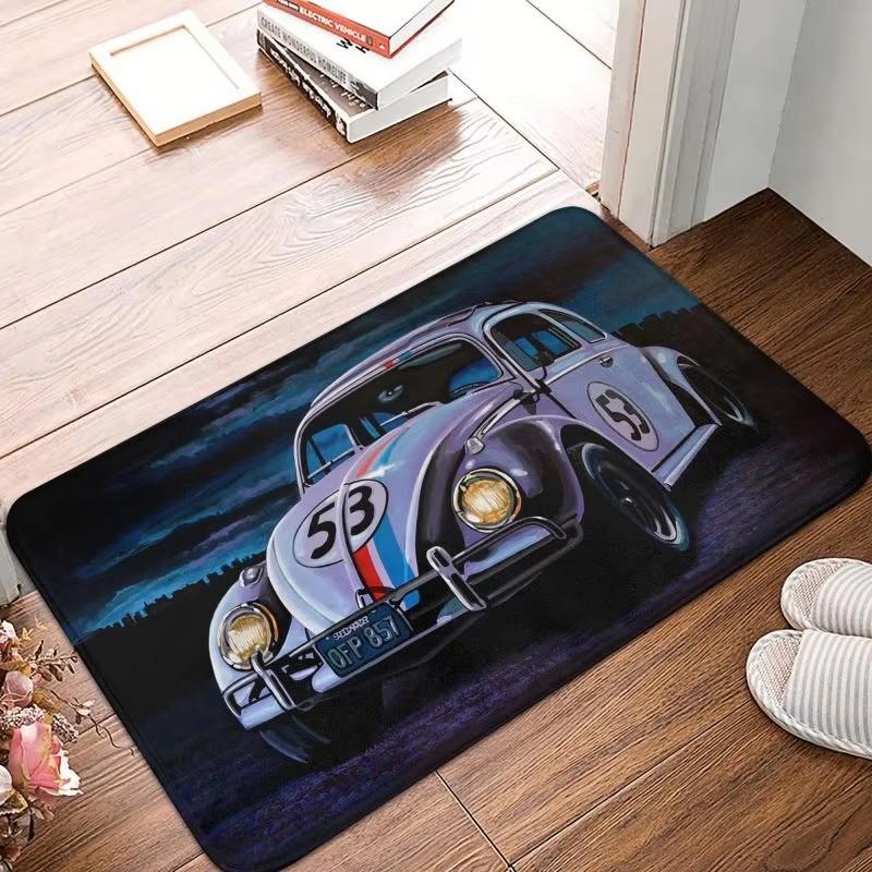 Classic Racing Car Herbie 53 Doormat Anti-Slip Entrance Kitchen Bathroom Door Floor Mats Garden Rug Carpet Footpad