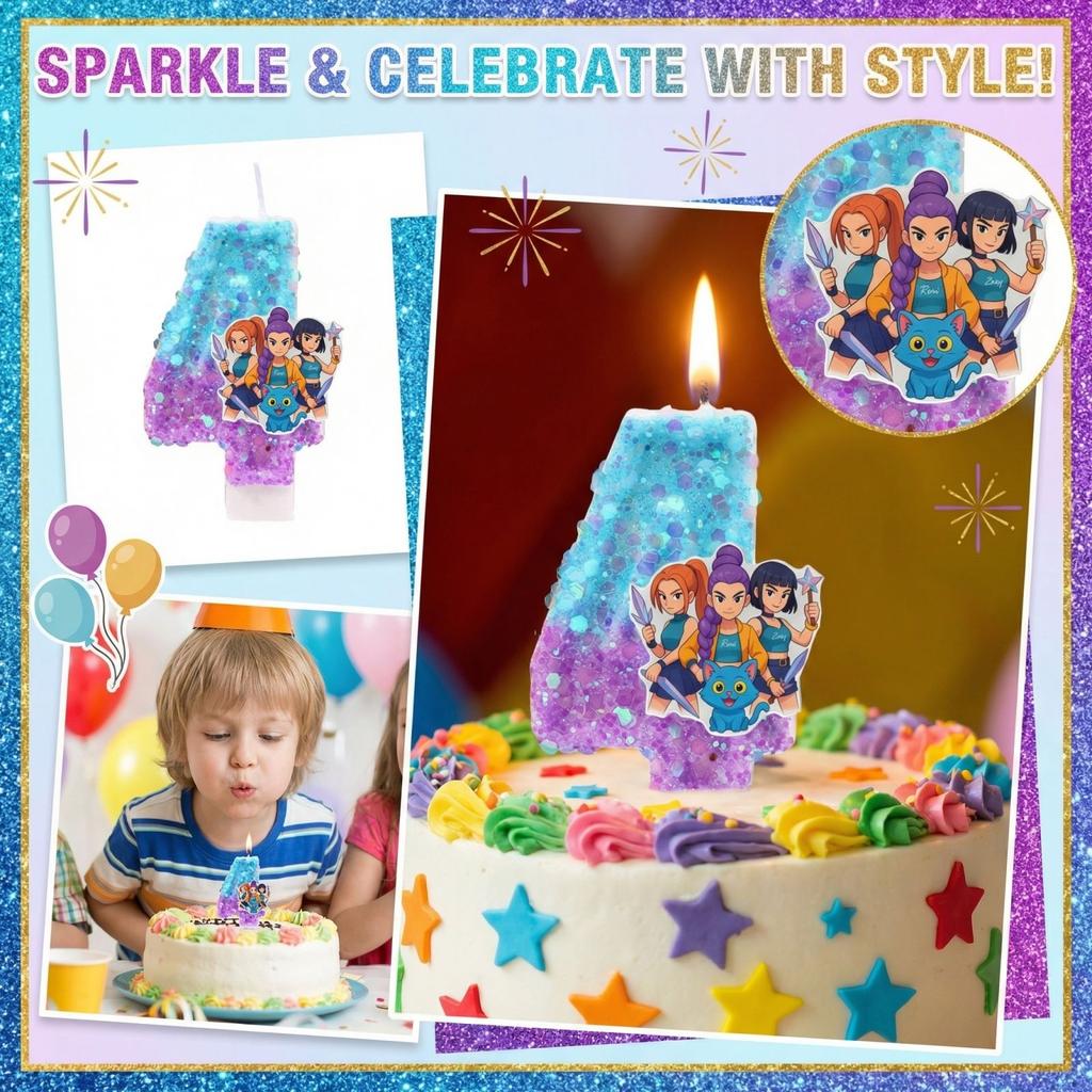 Fashion Cartoon Creative Birthday Candles Party Digital Candles