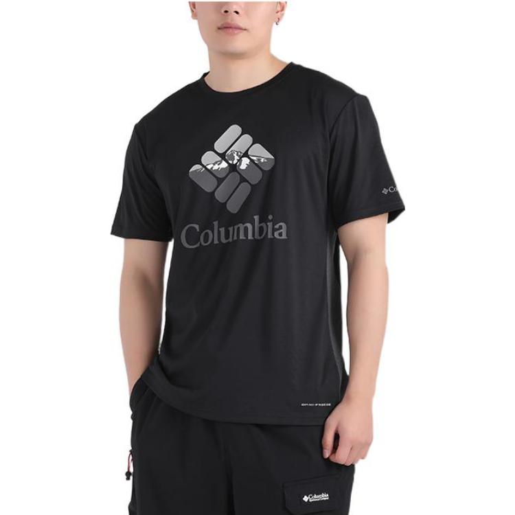Columbia Printed Lightweight Quick-Dry Cool Breathable Crew Neck Short Sleeve T-Shirt Men Tops Black AE9129-010