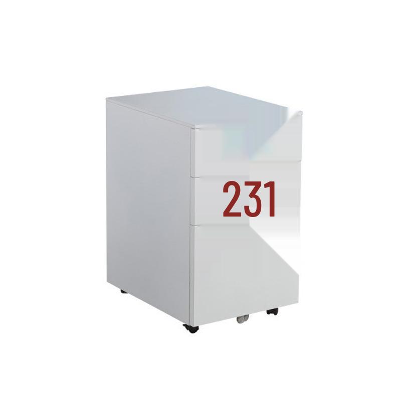 Steel Mobile Office Desk Cabinet with Three Drawers and Wheels