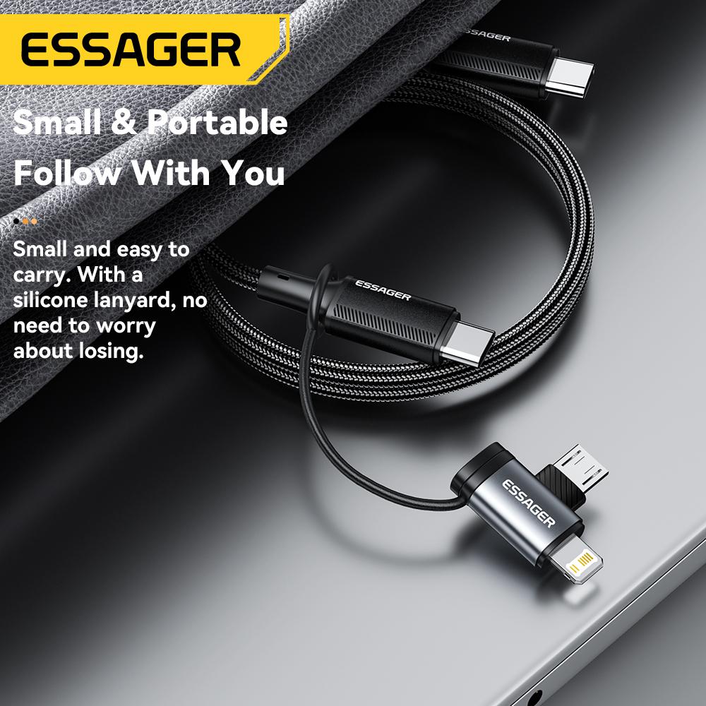 Essager 2-in-1 Lightning/Micro USB Adapter Fast Charging USB Type C Female Connector for iPhone 17 16 15 14 13pro iPad Converter