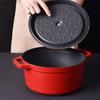 Haiyunhome Cast Iron Enamel Pot, Double-Handled, Cast Iron, Waterless Cooking, Steam Circulation, Fast Heat Conduction, Energy-Saving, Stain-Resistant
