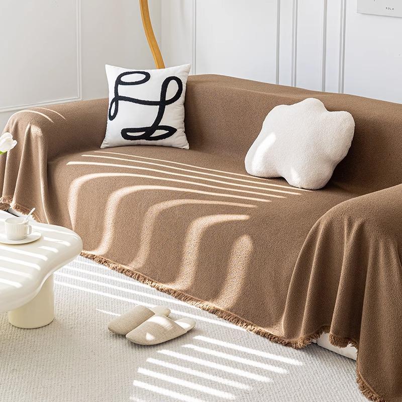 

4 Season Anti Slip Sofa Towel Anti-cat Scratch Cloth Sofa Cover Teddy Velvet Waterproof Multi-functional Sofa Cover Cloth Towel 180x130cm коричневый