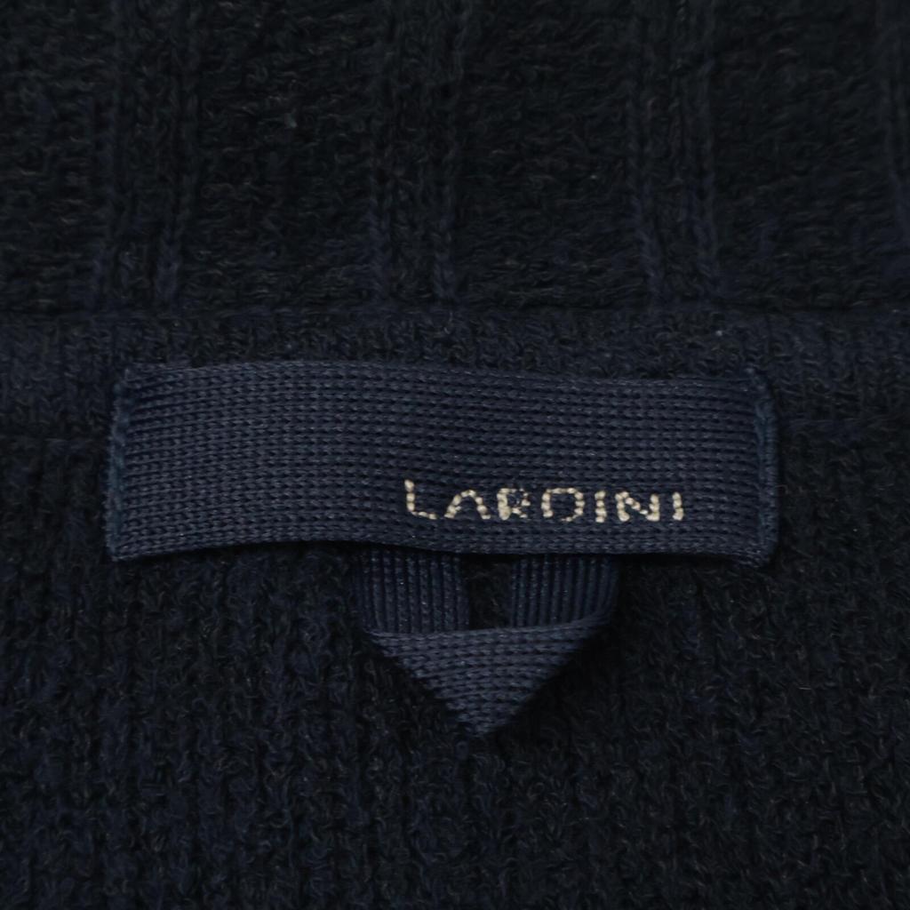 LARDINI JKLJM22 Boutonniere Navy Striped Cotton 2B Knit Jacket Jacket M NavyUsed