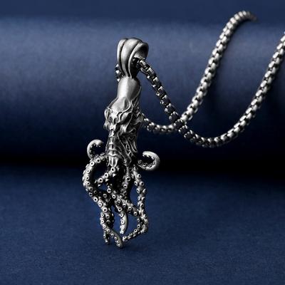 Octopus Sea Monster Pendant Necklace Cthulhu Men's Necklace Pure Tin Anti-Oxidation Jewelry