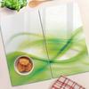 Set of Two Glass Kitchen Boards Green Abstraction 2x30x52 cm