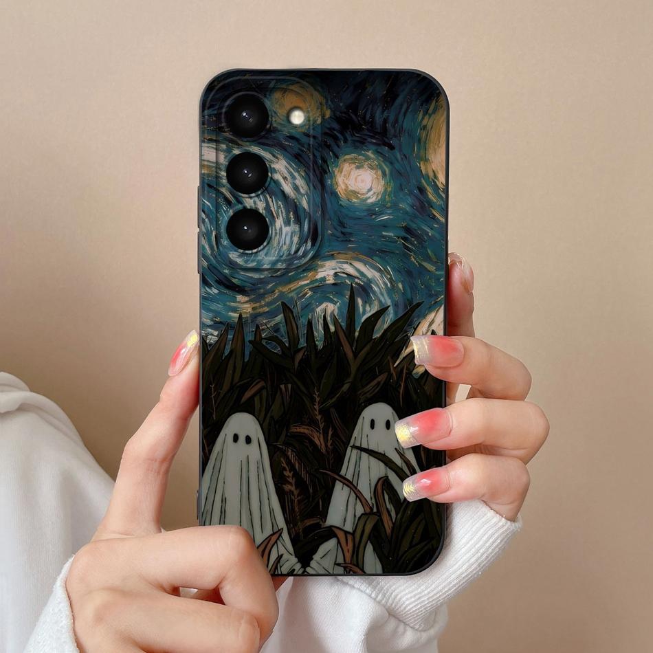 

Case For Samsung S23 FE Plus Ultra Black Cat Phone Covers For Galaxy S 23 S23FE S23+ S23Ultra Soft Liqiud Silicone Back Shell Samsung S23