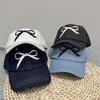 Ins Embroidered Bow Bright Line Baseball Cap Female Sweet and Cute Spring and Summer Sunshade Baseball Cap Shows Small Face