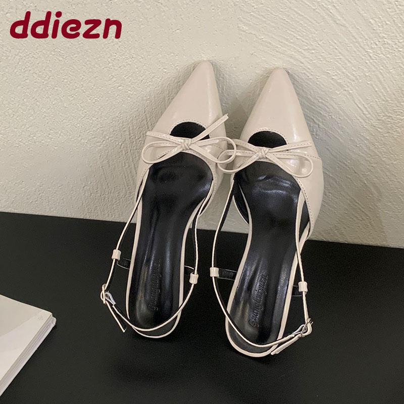 Fashion Fashion Pointed Toe Women High Heels Sandals Shoes Female Shallow Footwear Butterfly-Knot Ladies Heels Sandals Shoes Pumps