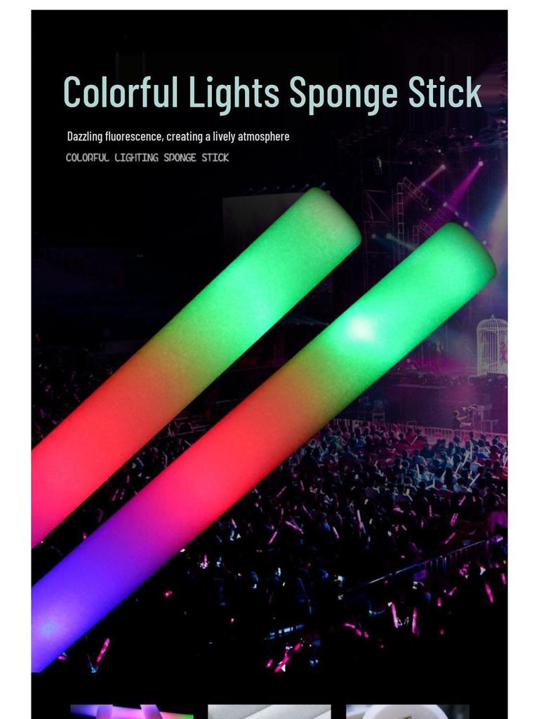 Siedmiokolorowa LED pałka świetlna na koncerty i wydarzenia