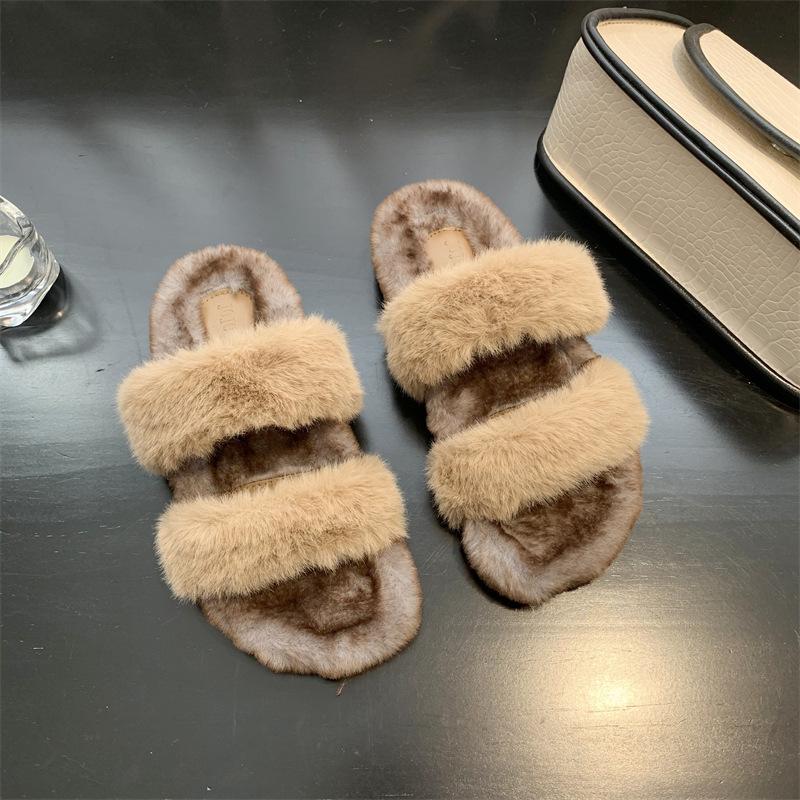 Podzimní a zimní plyšové pantofle Dámské módní teplé pantofle Domácí volnočasové plyšové pantofle