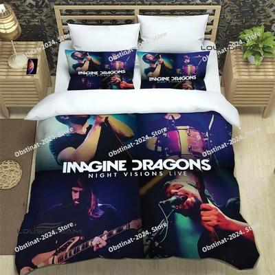 Rock Band Imagine Dragons Bettwäsche-Set Druck Mit Kissenbezug Bettdeckenbezug Weich Einzel Doppel Queen Super King Größe Luxus Geschenk