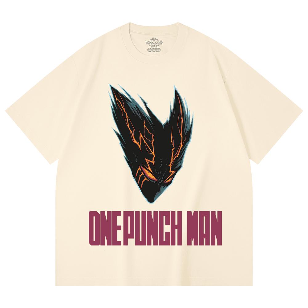 

230 г/м² 100% хлопок One Punch Man V8 Принт Гаро Унисекс Тяжелая хлопковая футболка XS абрикосовый