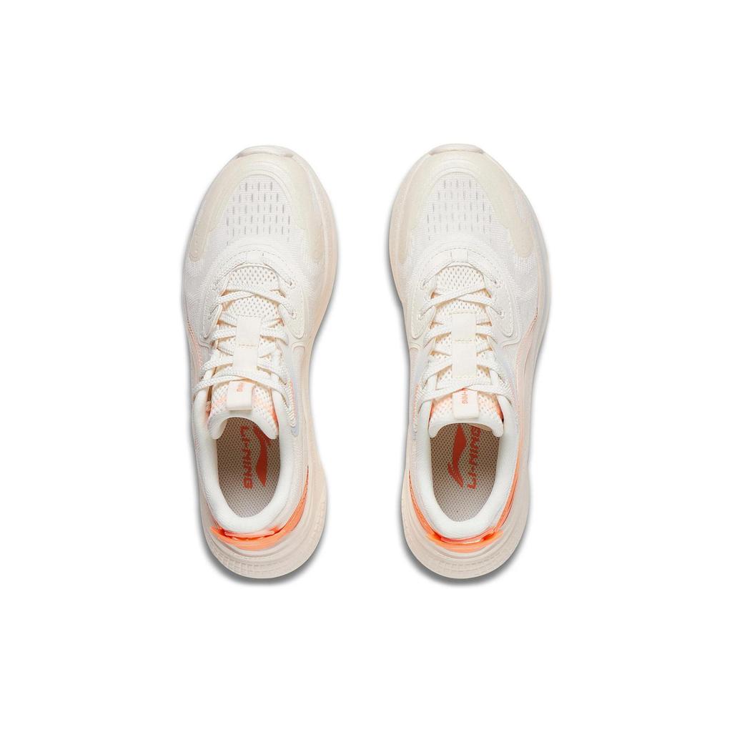 Li Ning Liuyun Abrasion Resistant Breathable Slip Resistant Low top Sports Casual Shoes Women's White Orange AGLT030-4