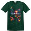 Neon Skull T Shirt W/ Color Splash Abstract Punk Rock Graphic Tee Halloween Art