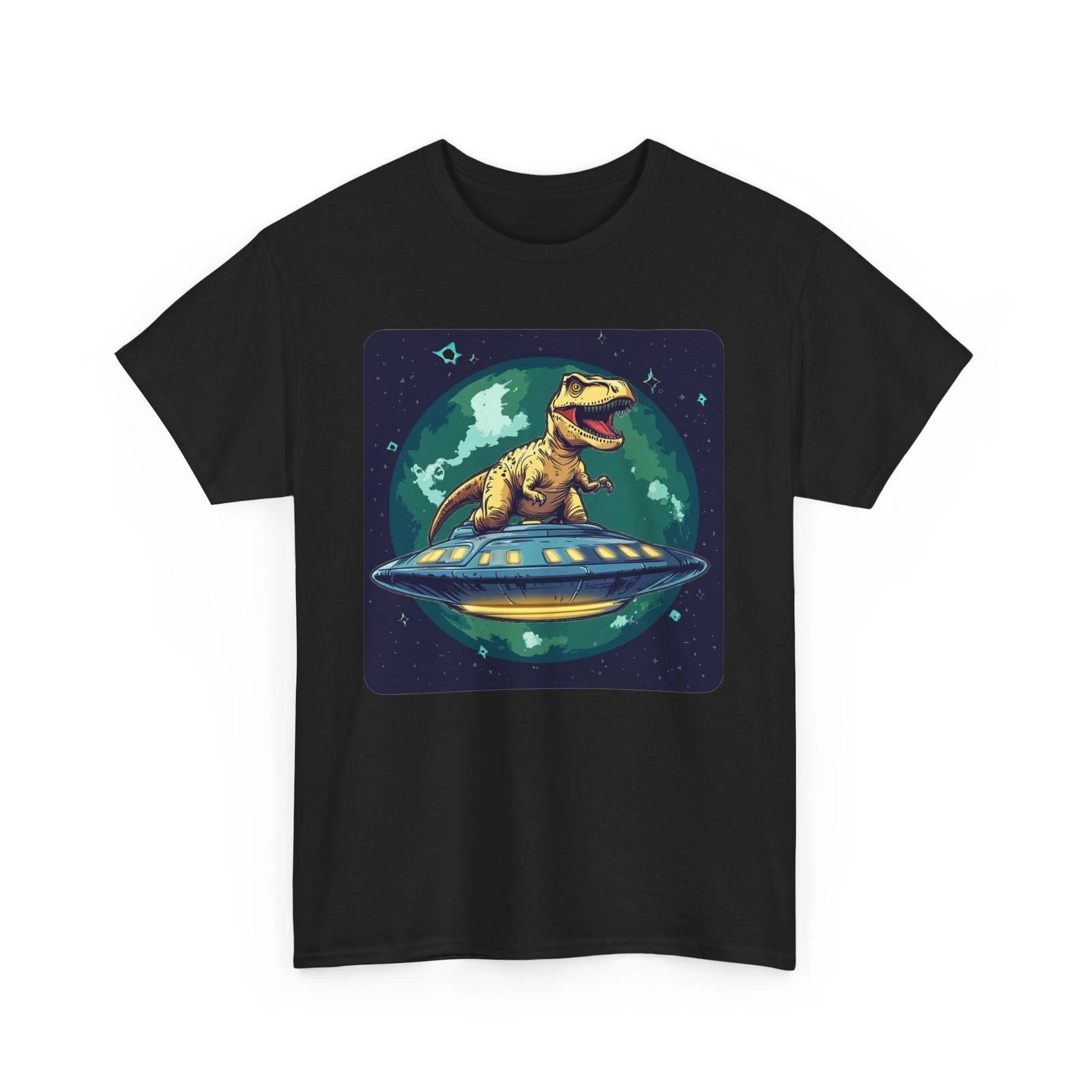 T-Rex dinosaur Shirt | UFO Alien Shirt | Sci-Fi Tee | Space Graphic T-Shirt S