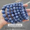 5A Natural Brazilian Blue Crystal Round Bead Bracelet for Men & Women - High-End Feel Jewelry Accessory.