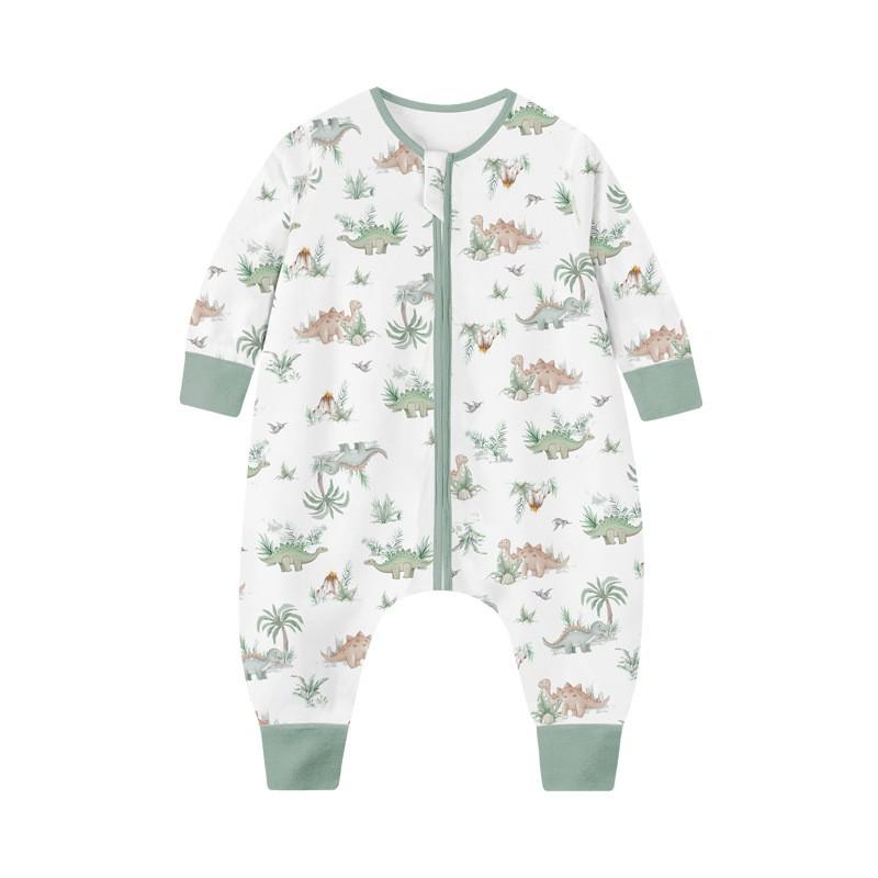 Cotton Baby Sleepsuit With Leg Separation Toddlers Lightweight Fall Pajamas Neutral Design