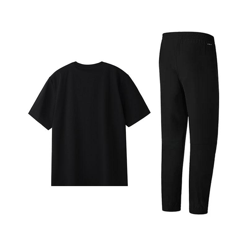 Li Ning Atmungsaktives Minimalistisches Lässiges Kurzarm-Oberteil Bequeme Hose Sport-Set Herren-Sets W775-1+V813-1