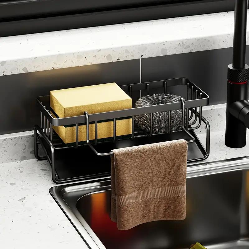 

1 шт. стеллаж для хранения кухонной раковины, стеллаж для хранения унитаза, держатель губки для кухонного смесителя, органайзер для раковины, сливная стойка для ванной и кухонных принадлежностей чёрный