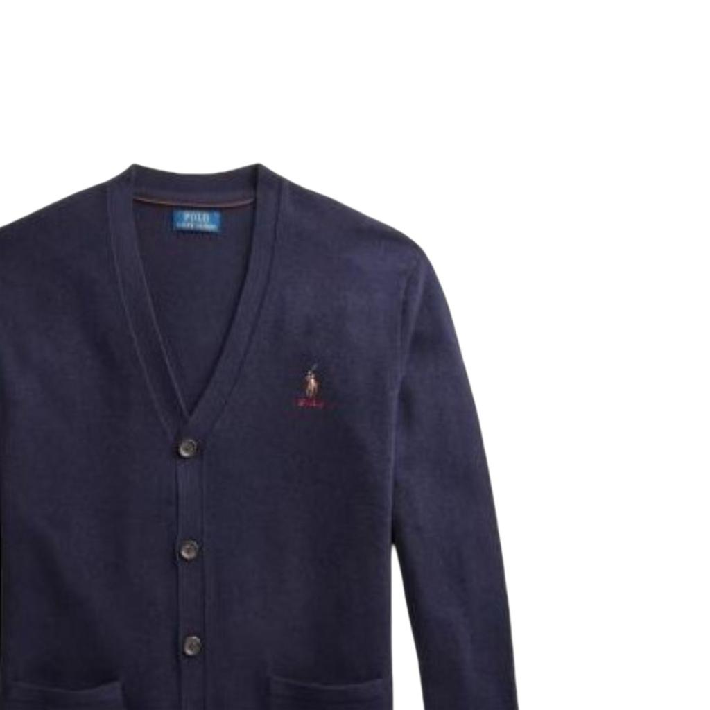 Polo Ralph Lauren Einfarbiger Woll-Cardigan-Pullover mit gesticktem Logo für Herren Pullover 710849443-001