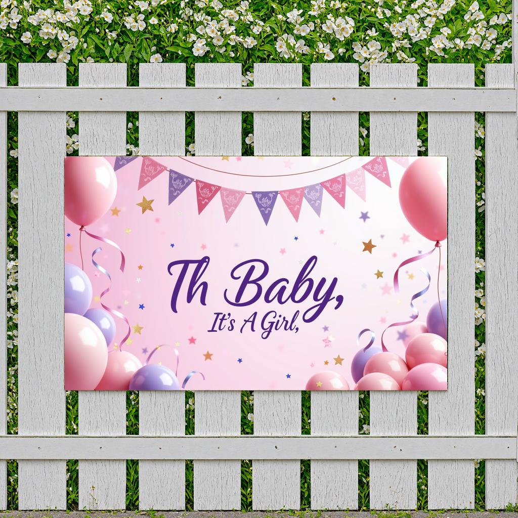 Vibrant Baby Shower Wall Background Banner for Baby Shower Family gathering Friends event