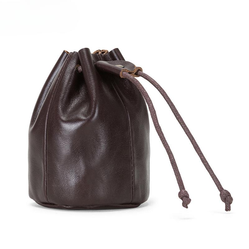 Small Wallet Mini Small Bag Drawstring Loose Change Storage Bag Wallet Genuine Leather Mini Coin Purse