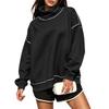 Women's Fashion Color Long Sleeve Pullover Hoodie Casual Sweatshirt