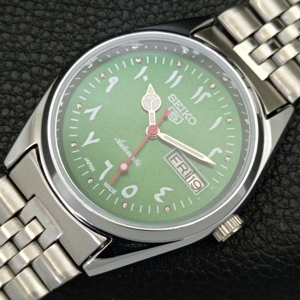 REFURBISHED SEIKO 5 AUTOMATIC 6309A VINTAGE JAPAN MENS GREEN WATCH a441281-4 Sk-a441281
