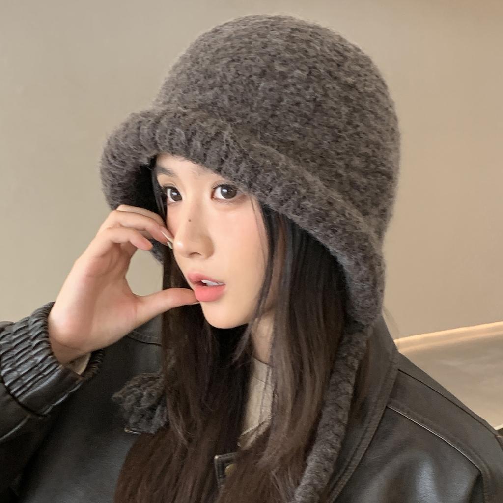 Autumn and Winter New Solid Color Knitted Wool Hat Women's Outdoor Cold and Warm Pullover Hat Tide
