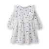 Button Through Heart Print Dress White