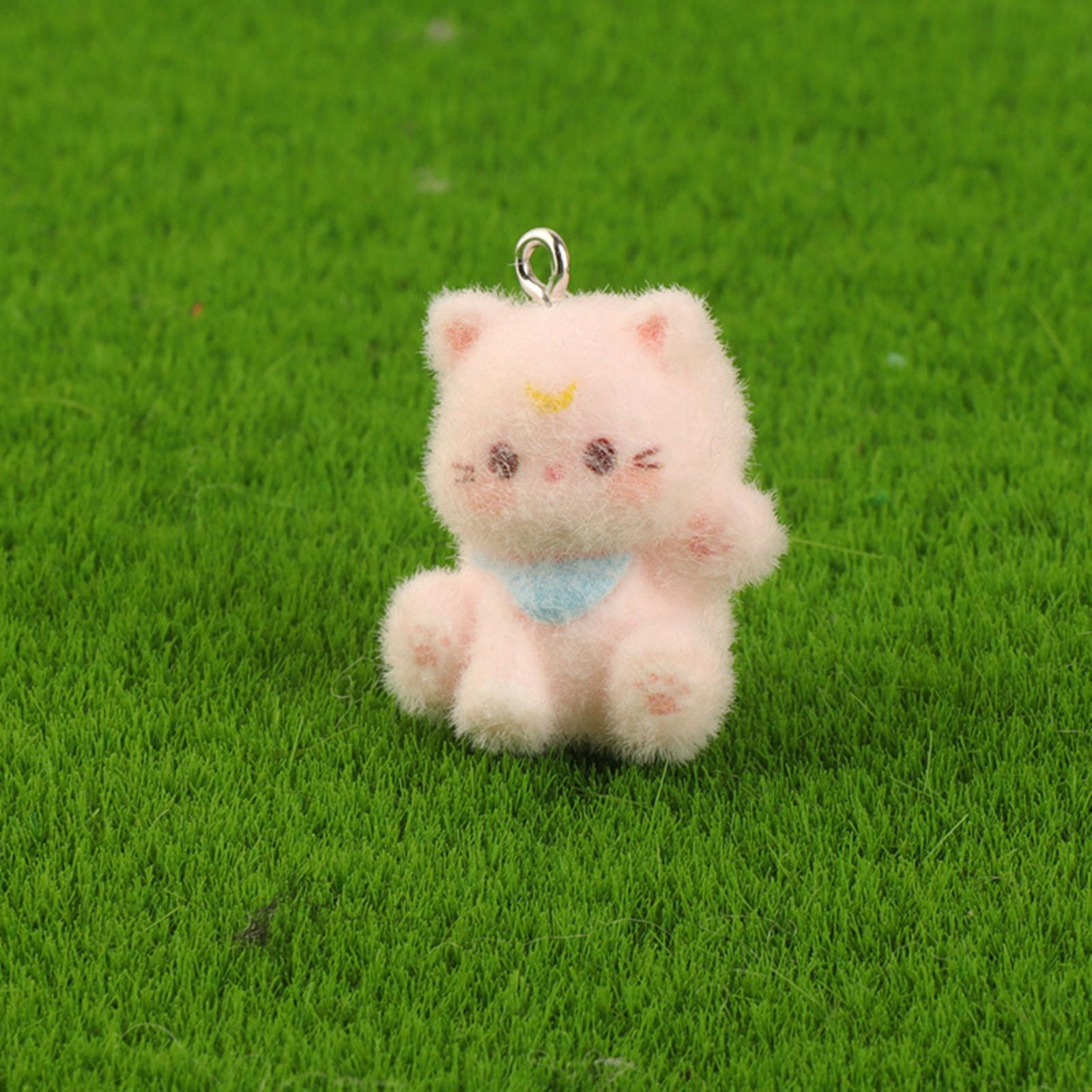 

Resin Flocking Cute Three-dimensional Keychain Pendant Car Key Chain Pendant Bag Pendant One Size білий