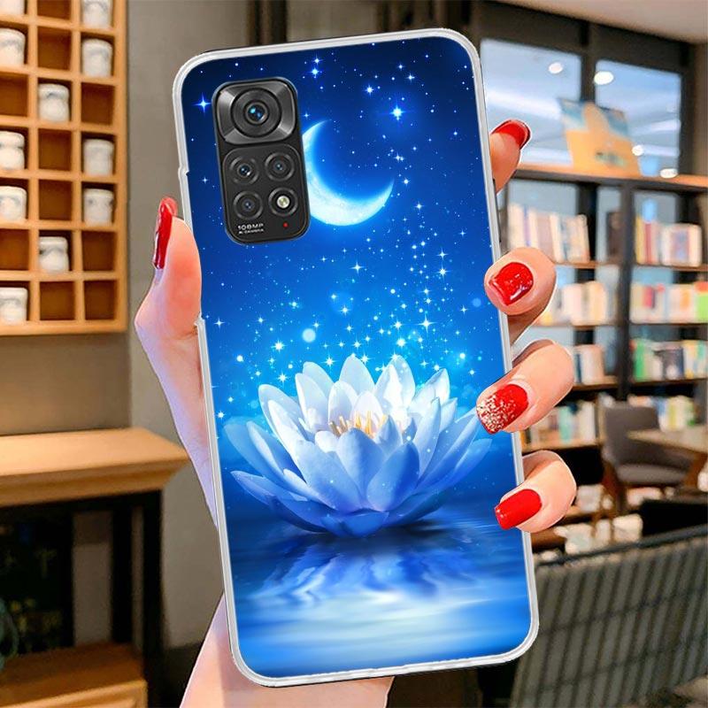 

Lotus Blue White Flowers Cover Phone Case For Xiaomi Redmi Note 15 14 13 12 11 10 Pro Plus 14S 12S 11S 11T 11E 10S Soft Fundas S Redmi Note 14 5G